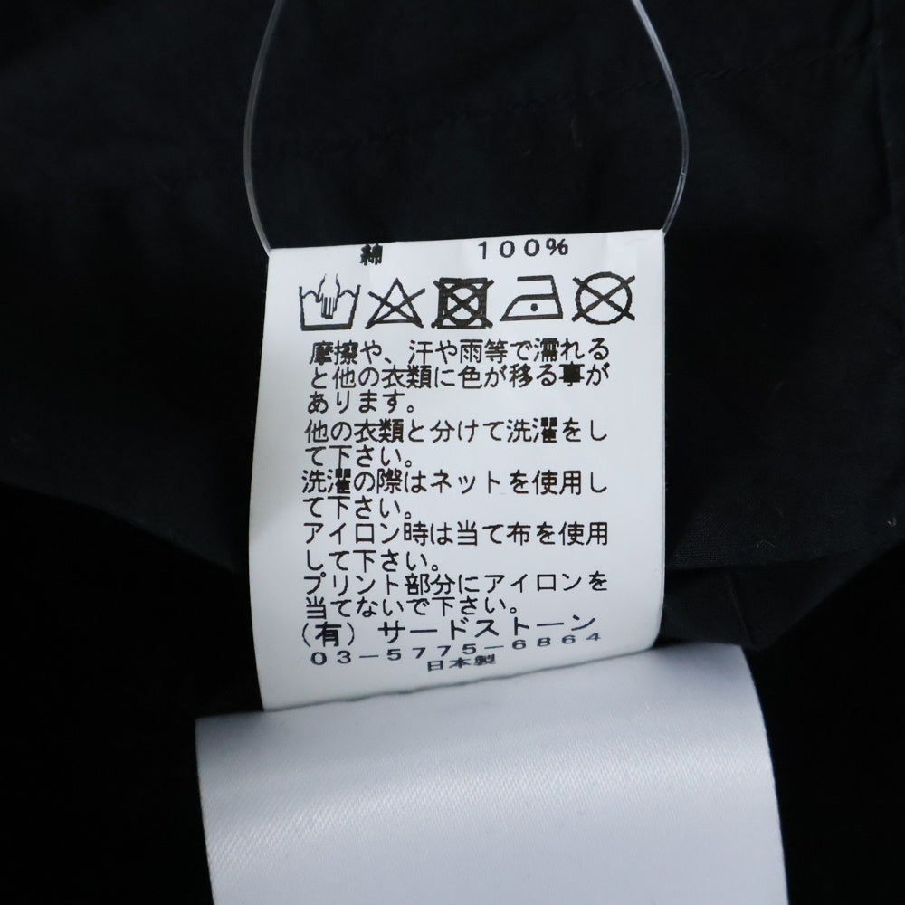 JULIUS(ユリウス) 19SS バックプリント オープンカラー ボックス 半袖シャツ ブラック 657SHM3-P