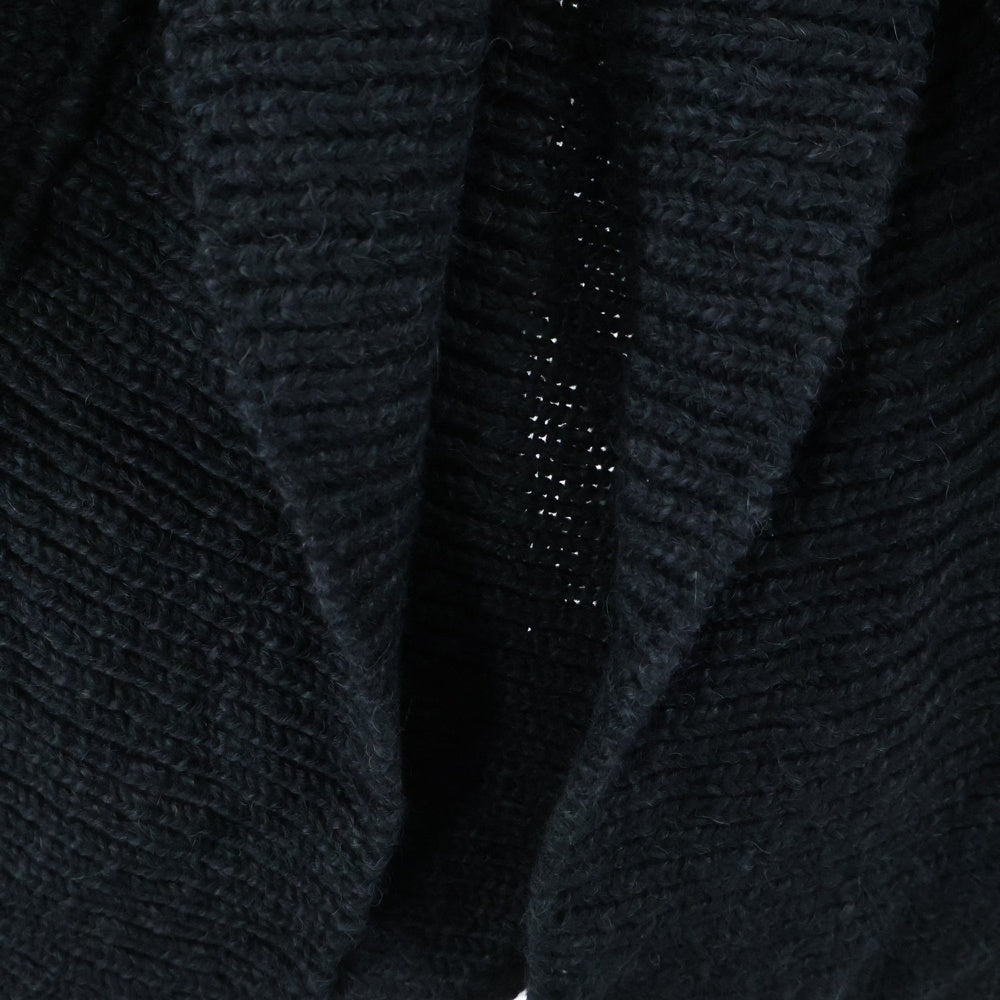 JULIUS(ユリウス) 18AW Knit Gown ウール混 ニットガウンコート ブラック 637KNM3