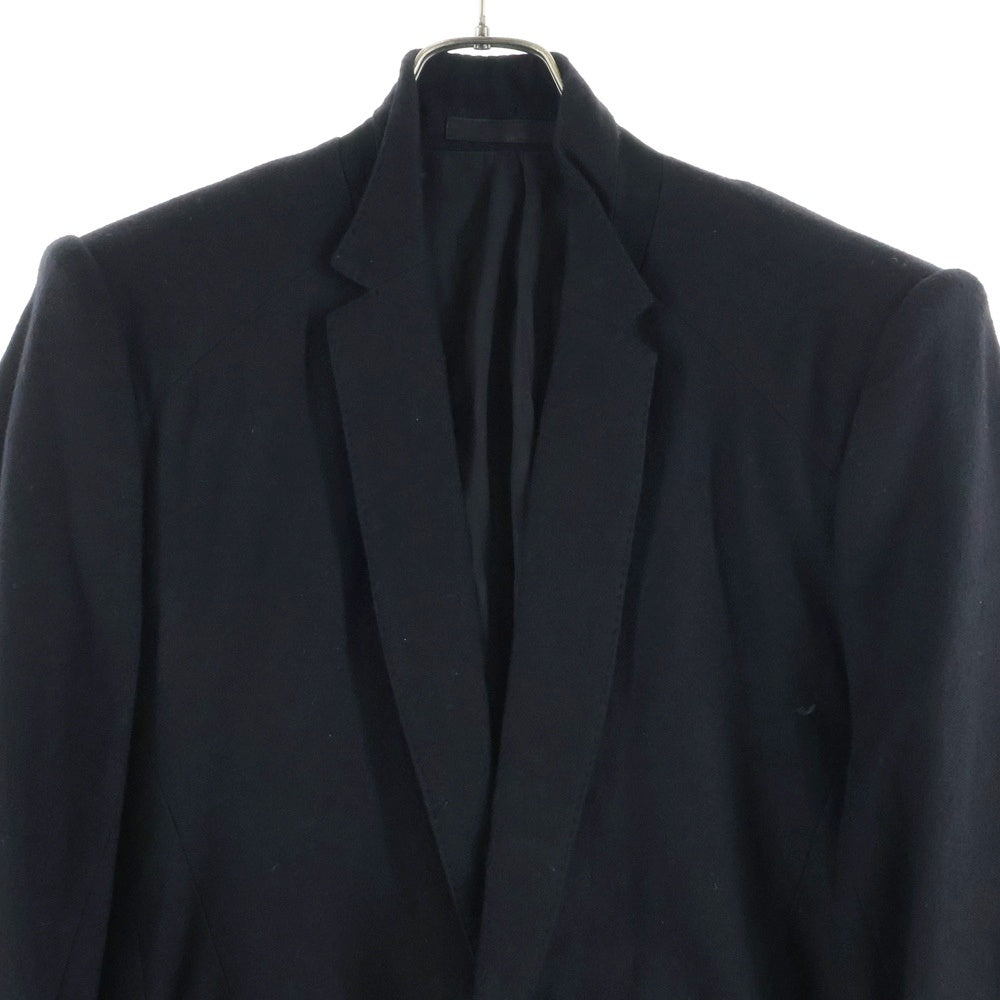 JULIUS(ユリウス) 13AW Crack ダスト加工 ウール メルトン フェンシング 1B シングル テーラードジャケット ブラック