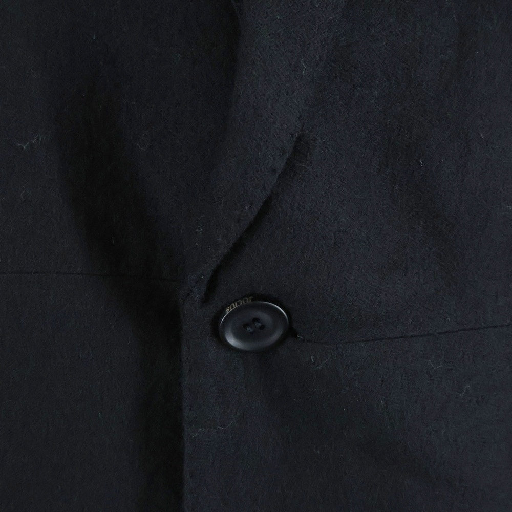 JULIUS(ユリウス) 13AW Crack ダスト加工 ウール メルトン フェンシング 1B シングル テーラードジャケット ブラック