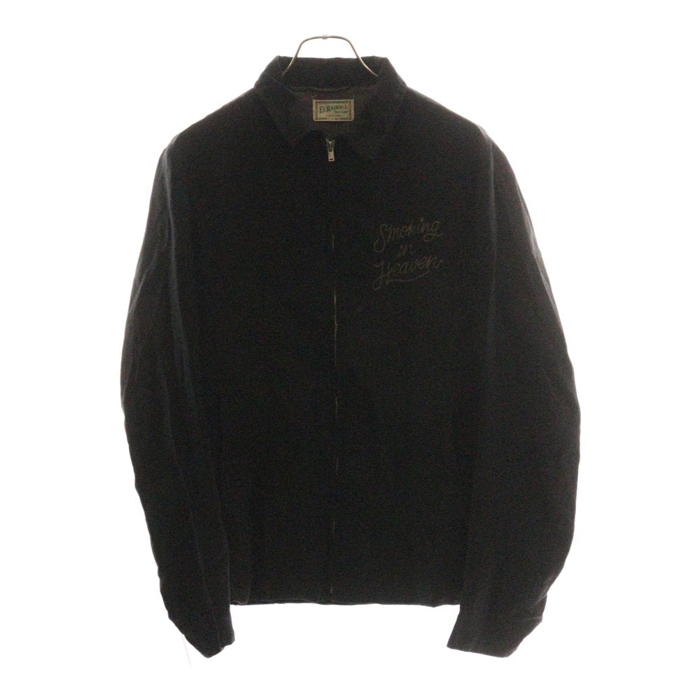 RADIALL(ラディアル) 12SS フロント刺繍 レーヨン スウィングトップ ジャケット ブラック RAD-12SS-JK005