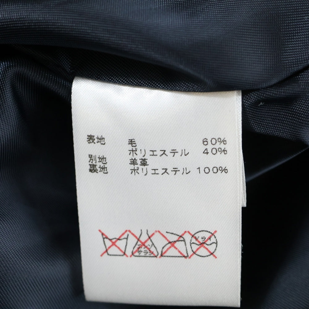 glamb(グラム) レザー切替 ウール ダブルライダースジャケット ネイビー