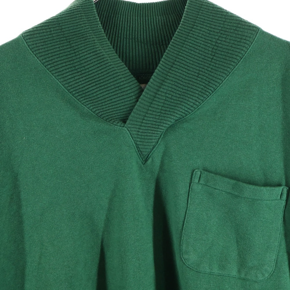 HOMELESS TAILOR(ホームレステイラー) 22AW STANFIELD TOP フロントポケット Vネック スウェットトレーナー グリーンHTK-22 AW-010