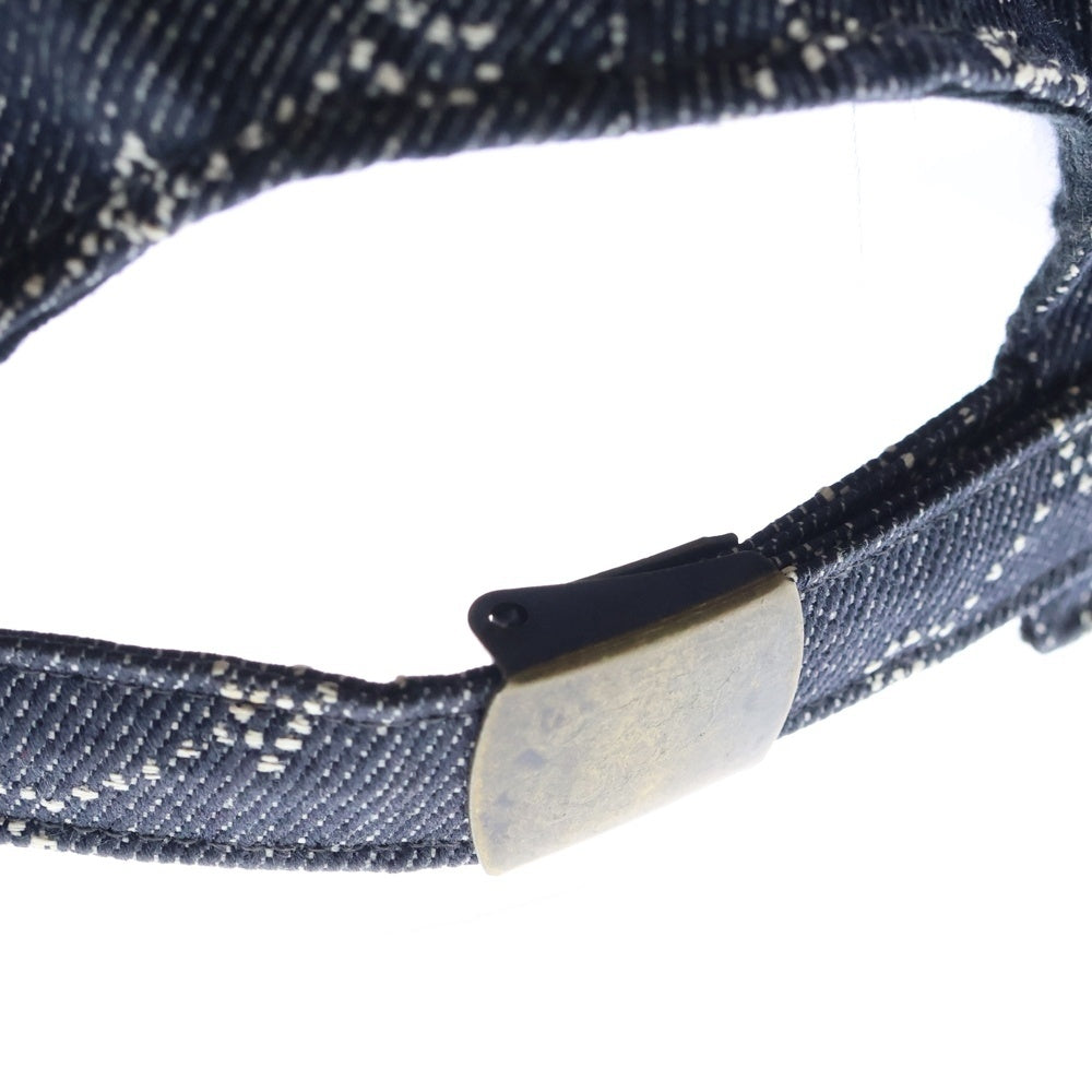 STELLA McCARTNEY(ステラマッカートニー) ロゴ総柄 デニム 6パネルキャップ 帽子 インディゴ