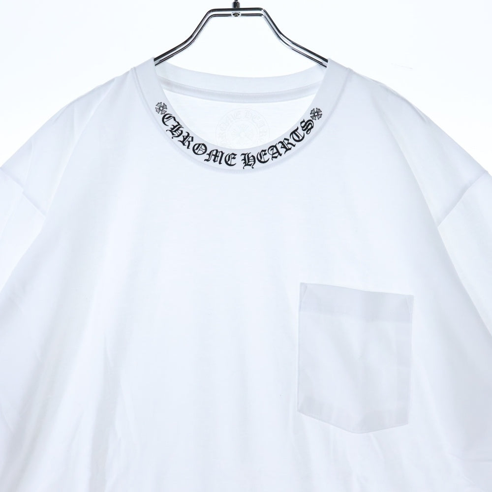 CHROME HEARTS(クロムハーツ) CH T-SHRT 1 ネックロゴプリント クルーネック 半袖Tシャツ カットソー ホワイト