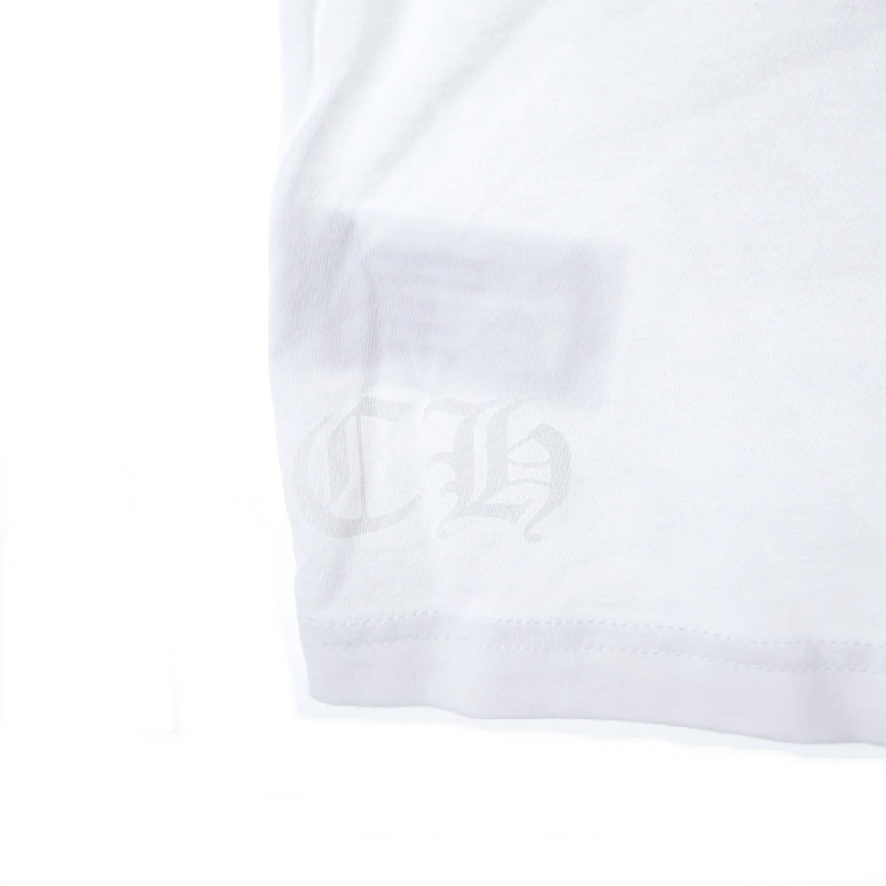 CHROME HEARTS(クロムハーツ) CH T-SHRT 1 ネックロゴプリント クルーネック 半袖Tシャツ カットソー ホワイト