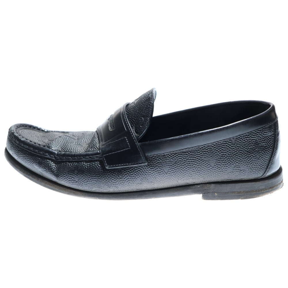 LOUIS VUITTON(ルイヴィトン) ×NBA エヌビーエー LVローファーライン モノグラム コインローファー ドレスシューズ ブラック