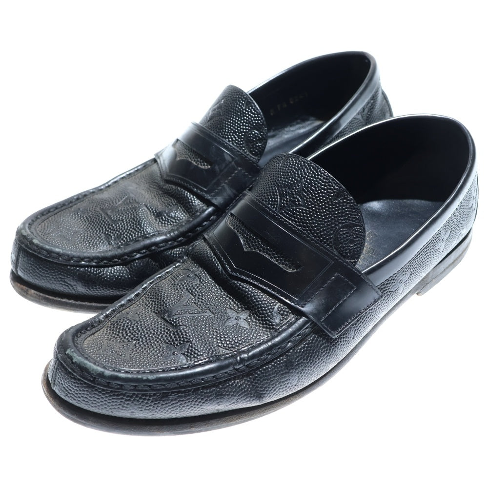 LOUIS VUITTON(ルイヴィトン) ×NBA エヌビーエー LVローファーライン モノグラム コインローファー ドレスシューズ ブラック