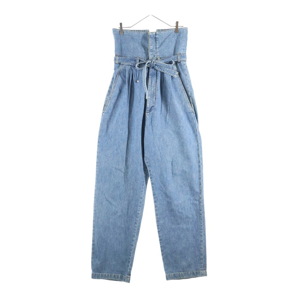 LOEWE(ロエベ) ハイウエスト ベルテッド ワイド デニムパンツ インディゴ H2292499IB