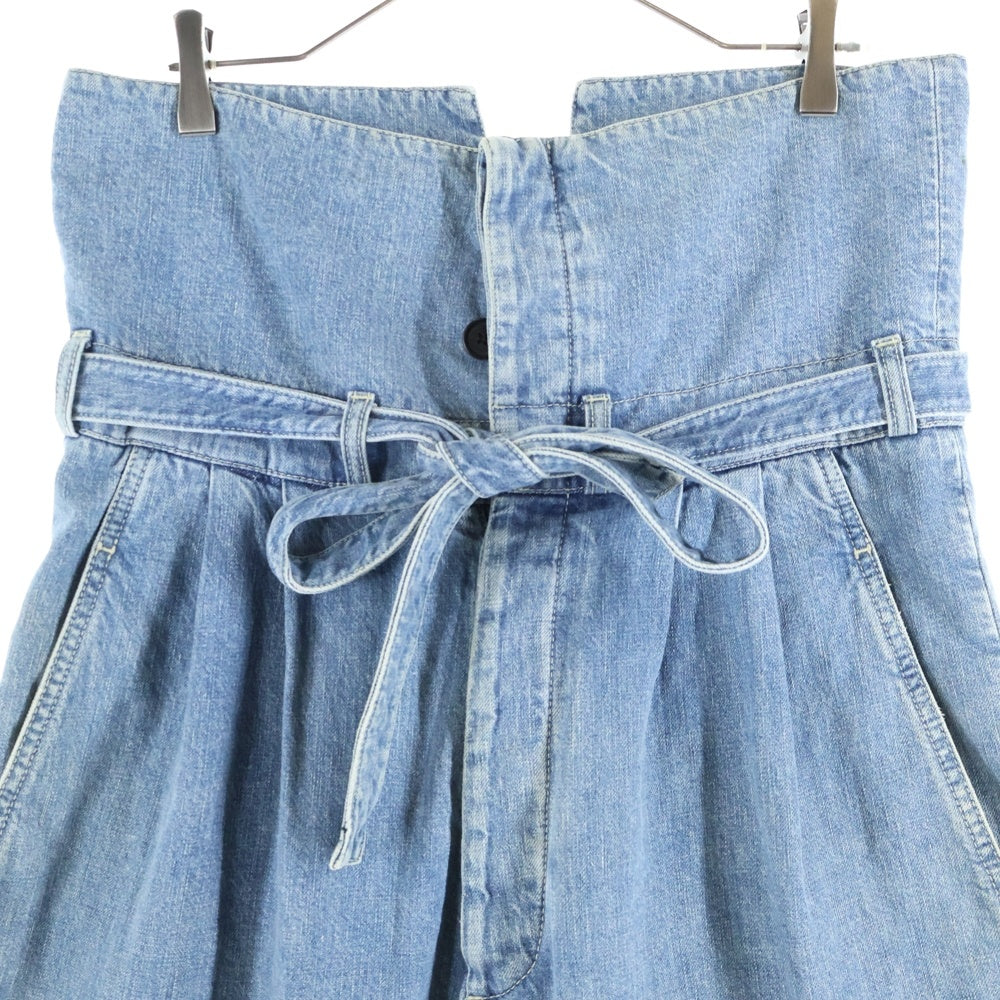 LOEWE(ロエベ) ハイウエスト ベルテッド ワイド デニムパンツ インディゴ H2282260IB