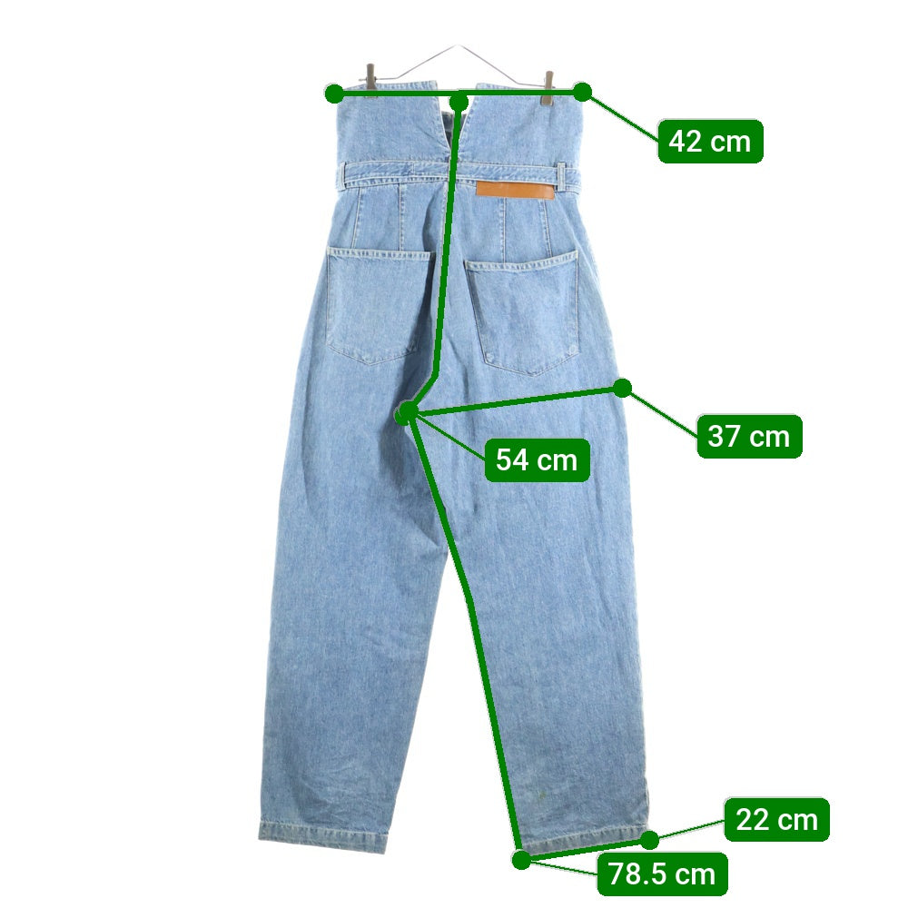 LOEWE(ロエベ) ハイウエスト ベルテッド ワイド デニムパンツ インディゴ H2282260IB