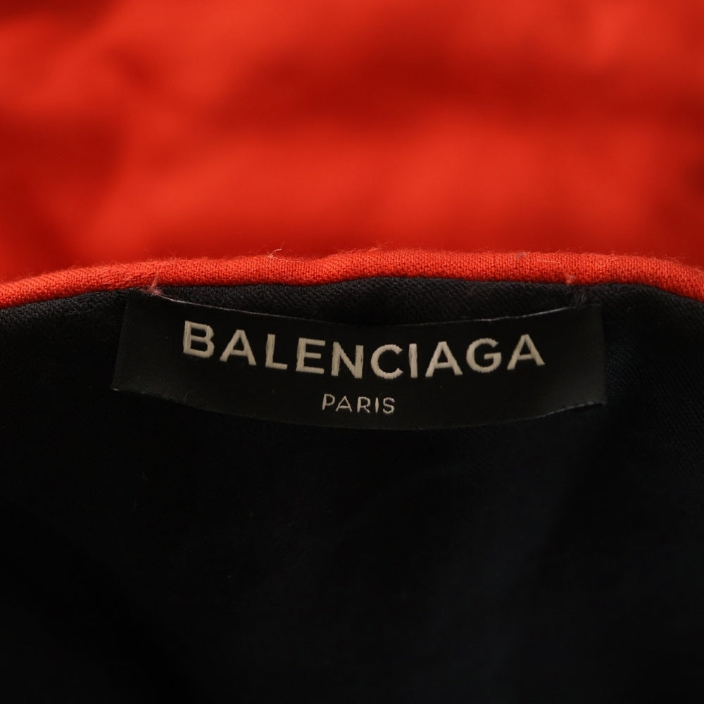 BALENCIAGA(バレンシアガ) Paris France Scarf パリ フランス キルティング スカーフ マフラー レッド/ブラック
