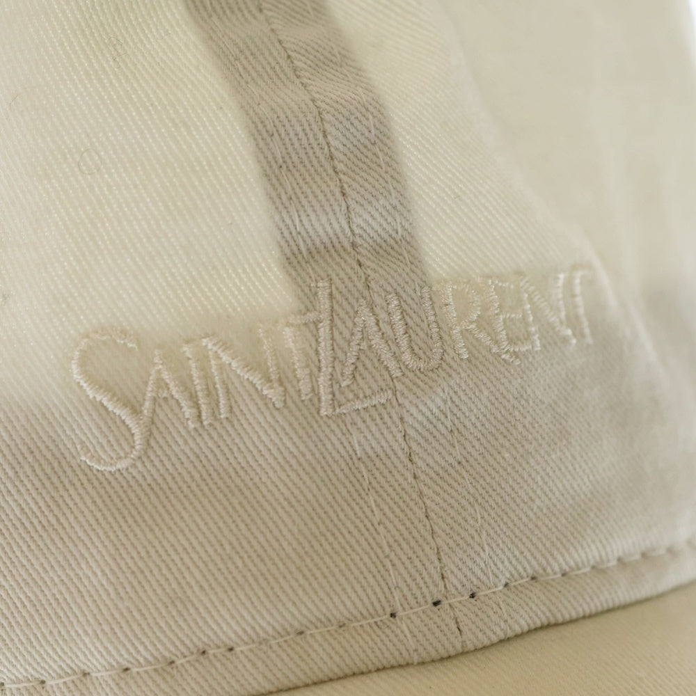 SAINT LAURENT PARIS(サンローランパリ) ×NEW ERA Logo Baseball Cap ニューエラ ロゴ刺繍 ベースボールキャップ アイボリー 801524 YCL36