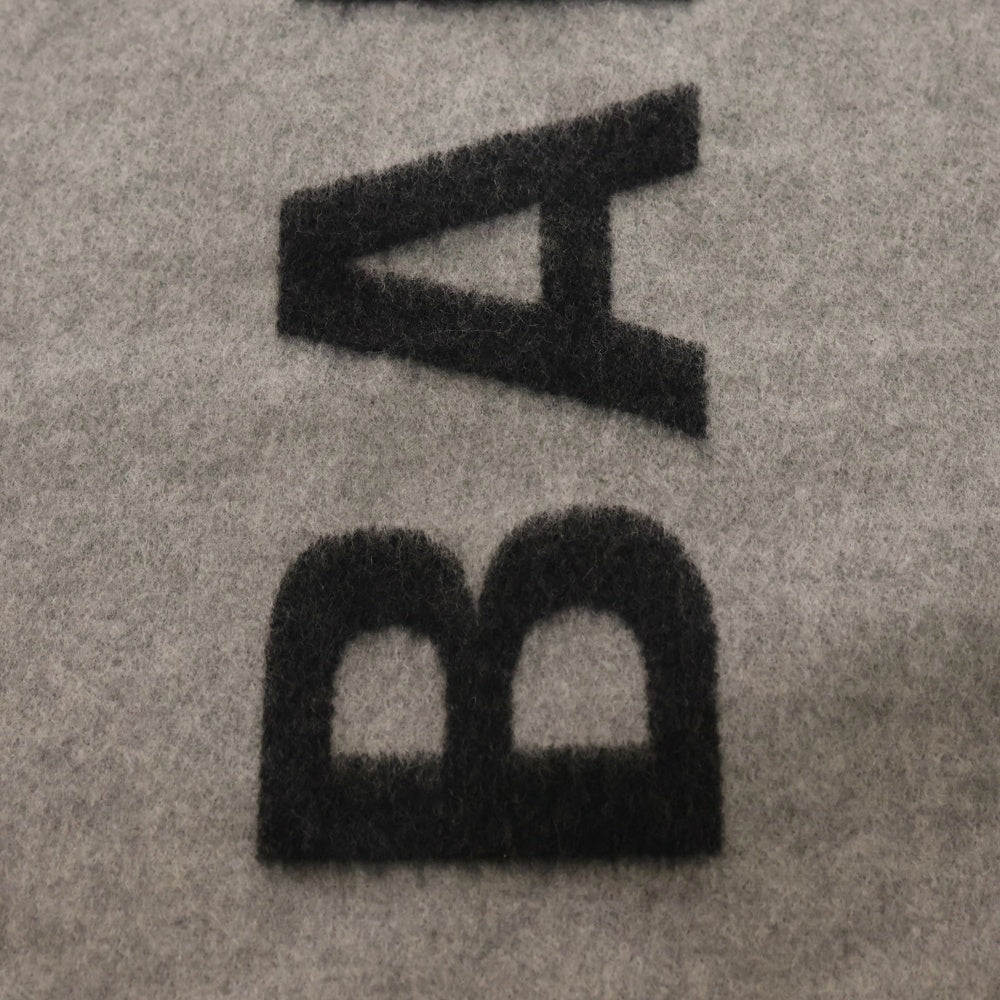 BALENCIAGA(バレンシアガ) ロゴ カシミヤ ウール マフラー ブラック/グレー