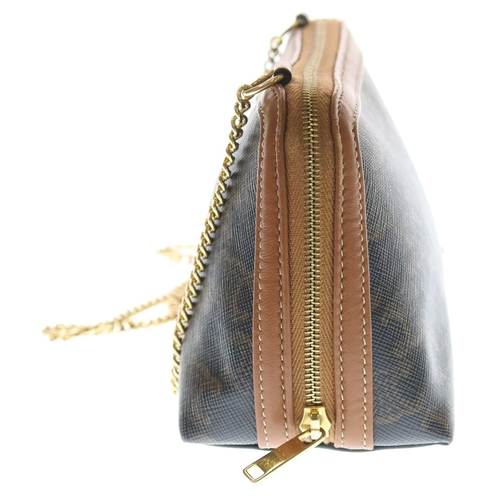 CELINE(セリーヌ) チェーンクラッチ トリオンフキャンバス&ラムスキン ショルダーバッグ ブラウン 10E382CBX.04LU