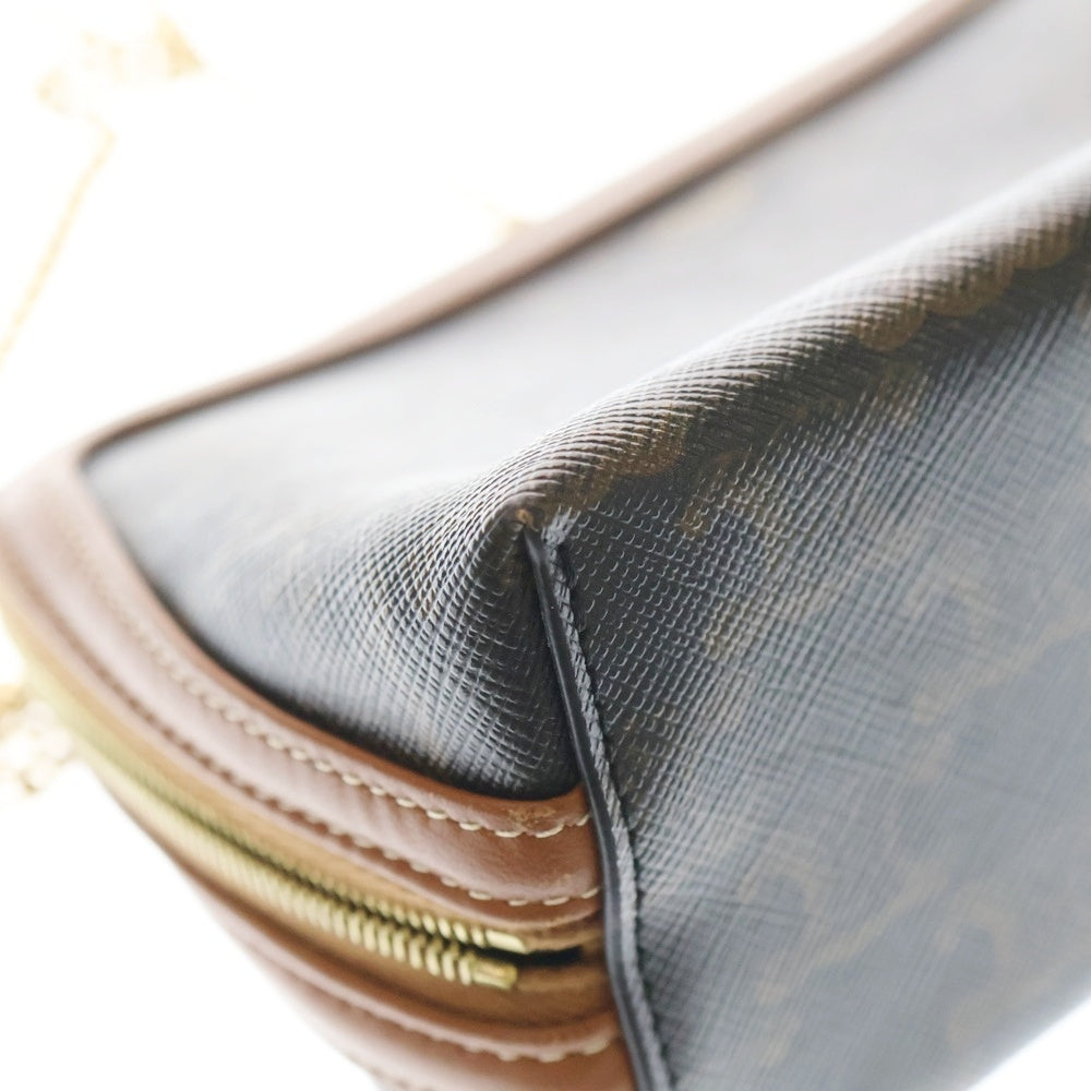 CELINE(セリーヌ) チェーンクラッチ トリオンフキャンバス&ラムスキン ショルダーバッグ ブラウン 10E382CBX.04LU