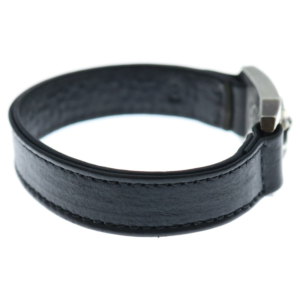 CHROME HEARTS(クロムハーツ) HARNESS CLASP ハーネスクラスプ レザーブレスレット ブラック/シルバー