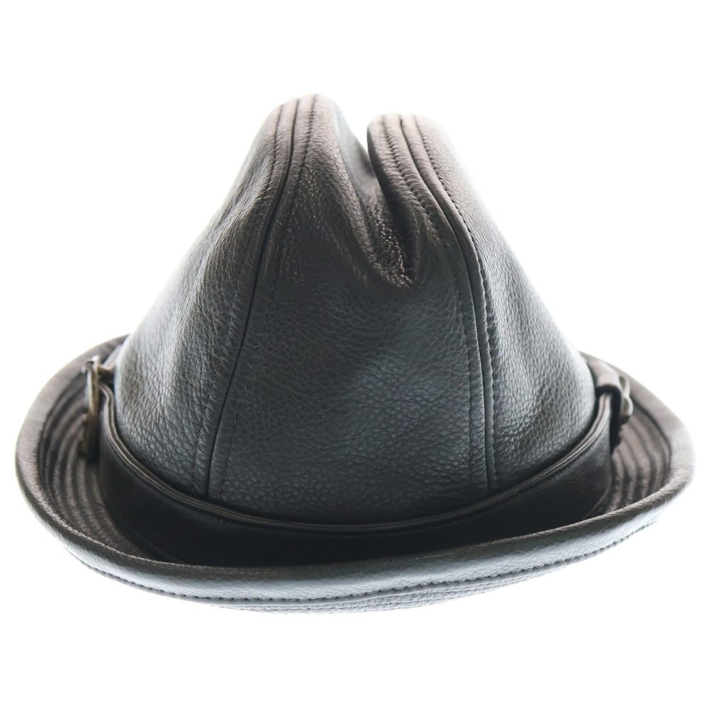CHROME HEARTS(クロムハーツ) FEDORA BSフレア ガンスリンガー レザー フェドラハット 帽子ブラック/シルバー