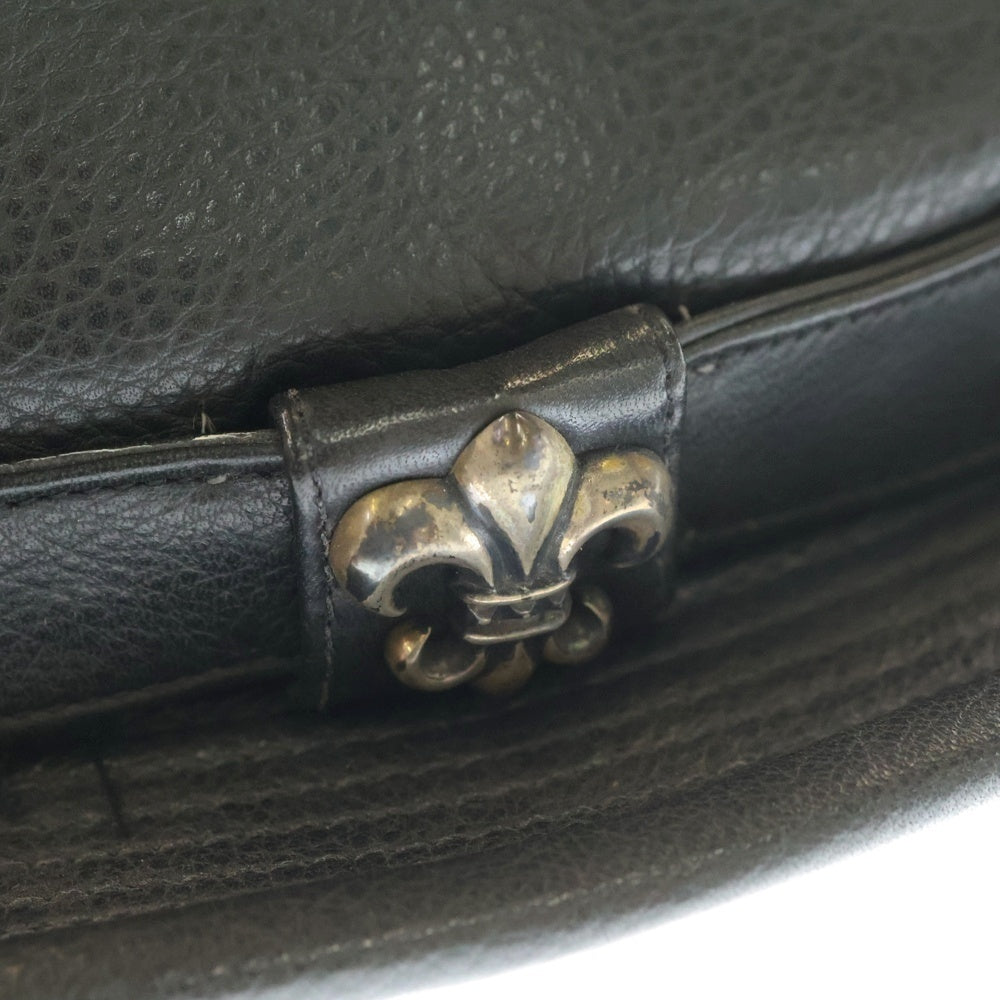 CHROME HEARTS(クロムハーツ) FEDORA BSフレア ガンスリンガー レザー フェドラハット 帽子ブラック/シルバー