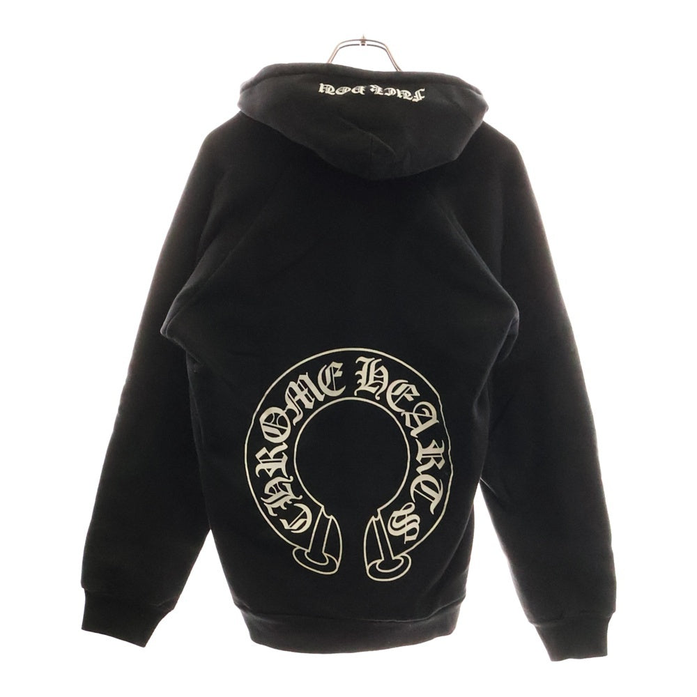 CHROME HEARTS(クロムハーツ) OLD HORSESHOE HOODIE オールド ホースシュープリント 裏地サーマル スウェット プルオーバーパーカー ブラック