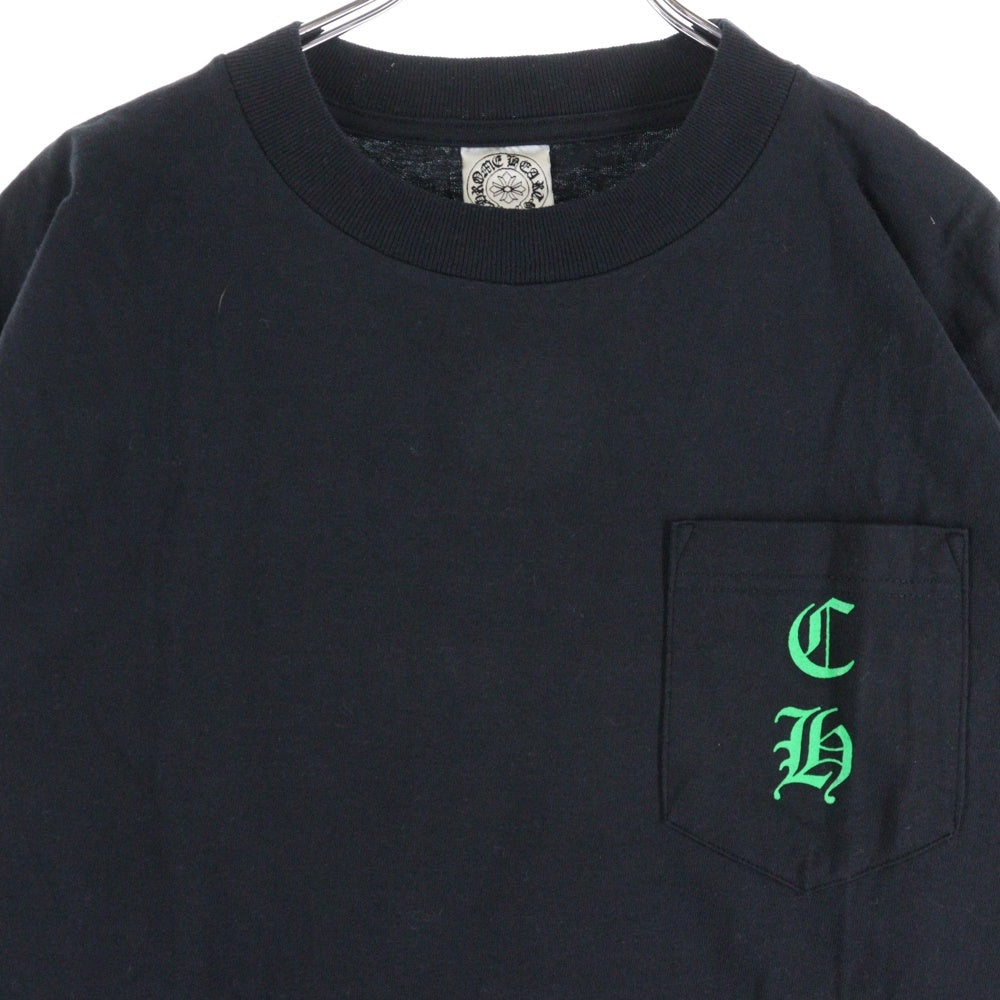 CHROME HEARTS(クロムハーツ) OLD オールド ホースシュー スター プリント クルーネック ロングスリーブ 長袖 Tシャツカットソー ブラック