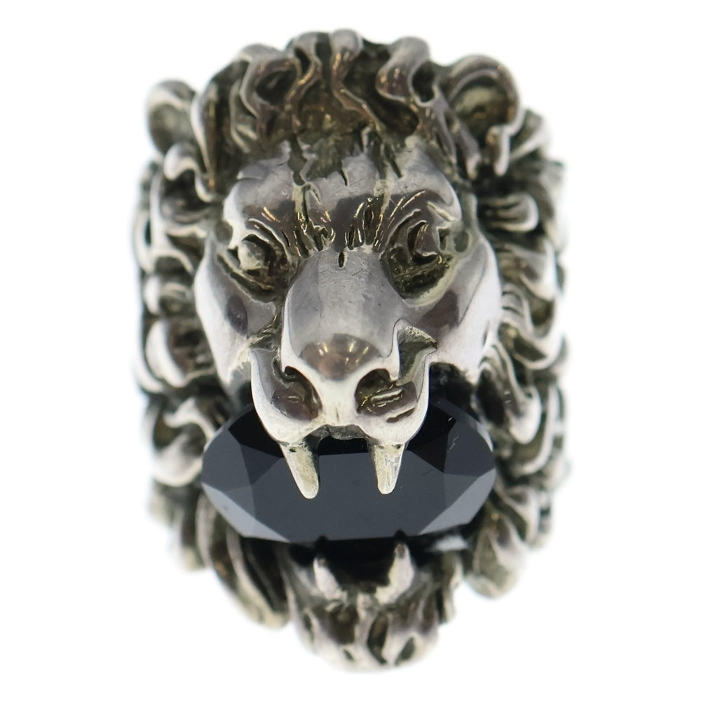 GUCCI(グッチ) メタル ストーン ライオンヘッド リング シルバー