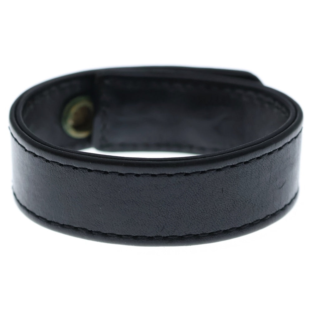 CHROME HEARTS(クロムハーツ) 3BTN 2SNP FLR 3ボタン 2スナップ フレア レザーブレスレット ブラック/シルバー