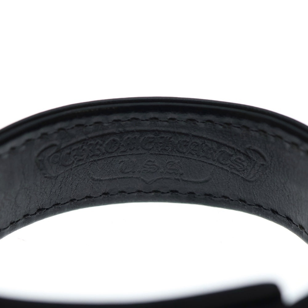 CHROME HEARTS(クロムハーツ) 3BTN 2SNP FLR 3ボタン 2スナップ フレア レザーブレスレット ブラック/シルバー