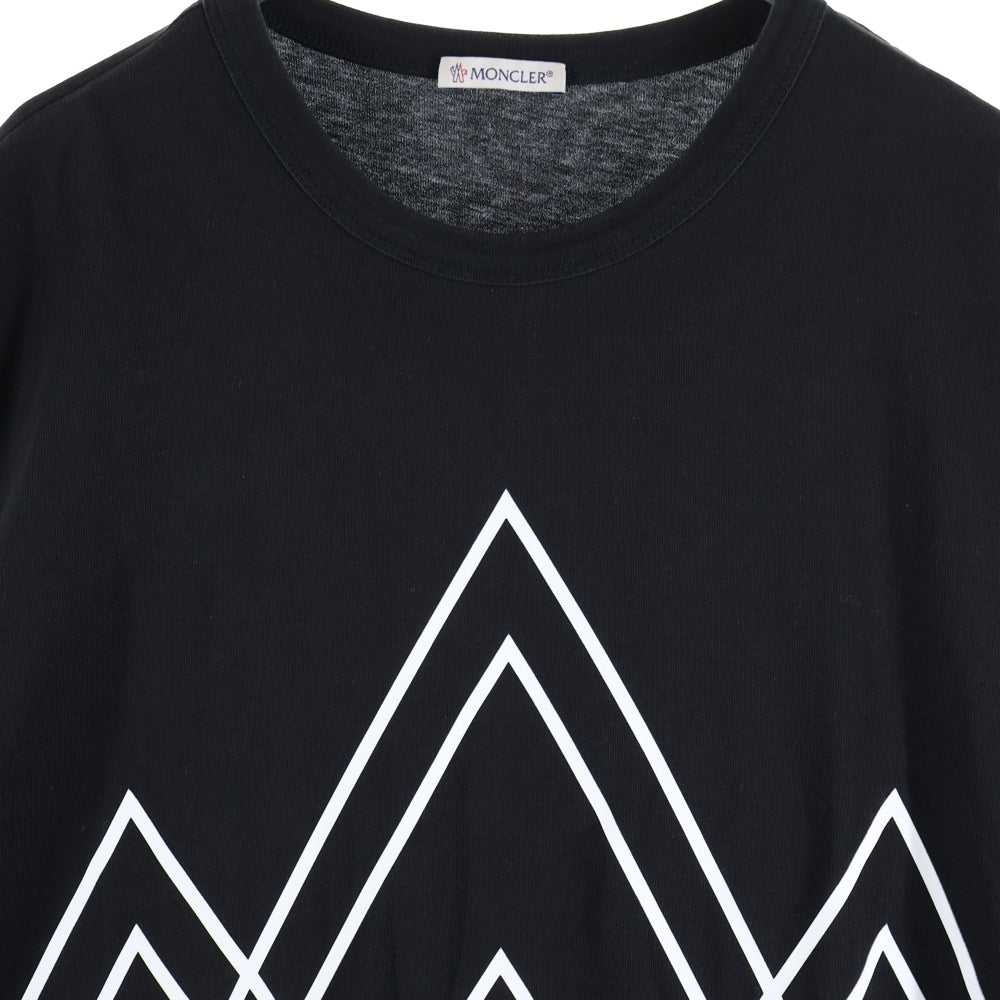 MONCLER(モンクレール) 21AW フロントビッグロゴプリント クルーネック半袖Tシャツ カットソー ブラック G20918C0009