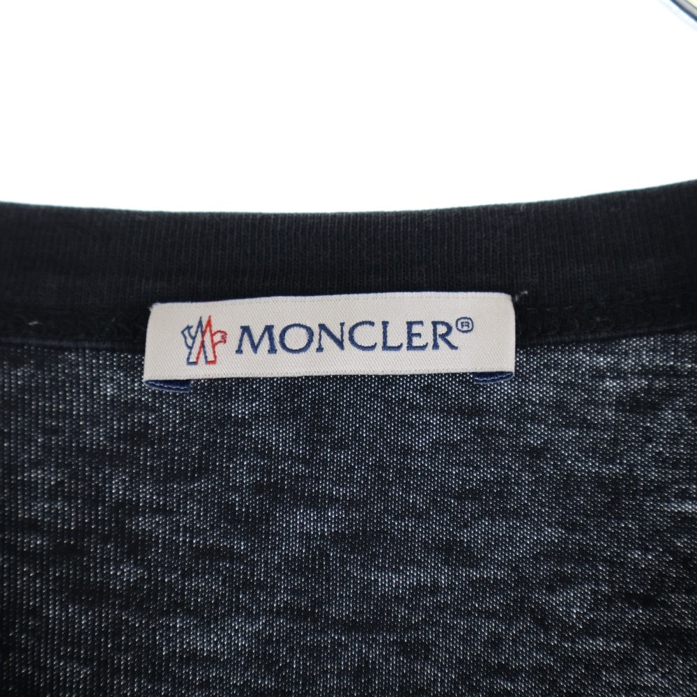 MONCLER(モンクレール) 19AW フロント3Dロゴプリント クルーネック半袖Tシャツ カットソー ブラック/イエロー E20918002250