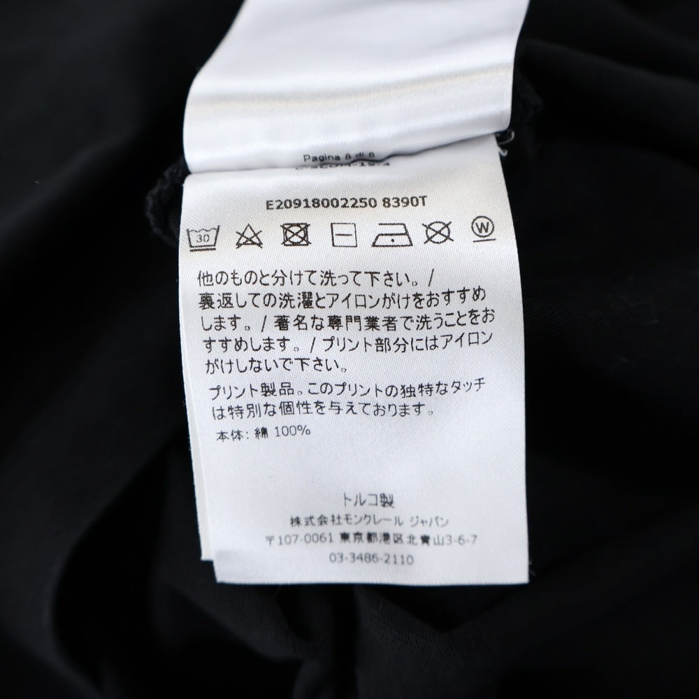 MONCLER(モンクレール) 19AW フロント3Dロゴプリント クルーネック半袖Tシャツ カットソー ブラック/イエロー E20918002250
