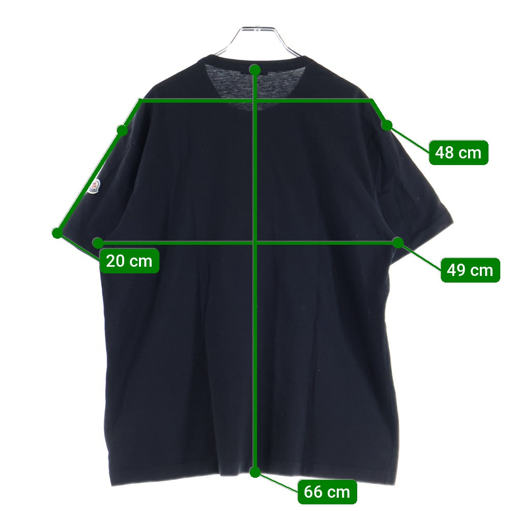 MONCLER(モンクレール) 19AW フロント3Dロゴプリント クルーネック半袖Tシャツ カットソー ブラック/イエロー E20918002250