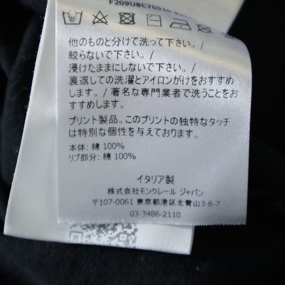 MONCLER(モンクレール) 20AW ×FRAGMENT MAGLIA T-SHIRT フロントプリント クルーネック半袖Tシャツ カットソー ブラック F209U8C70510