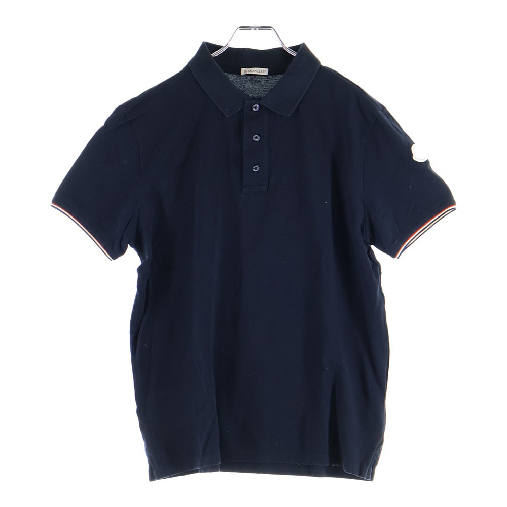 MONCLER(モンクレール) 21SS MAGLIA POLO MANICA CORTA リブライン サイドパッチ ポロシャツ ネイビー G10918A73400