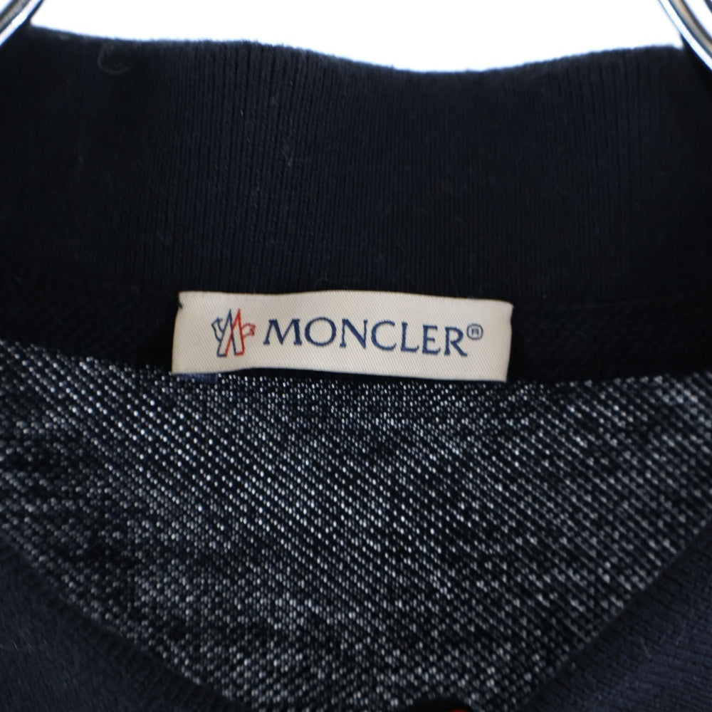 MONCLER(モンクレール) 21SS MAGLIA POLO MANICA CORTA リブライン サイドパッチ ポロシャツ ネイビー G10918A73400