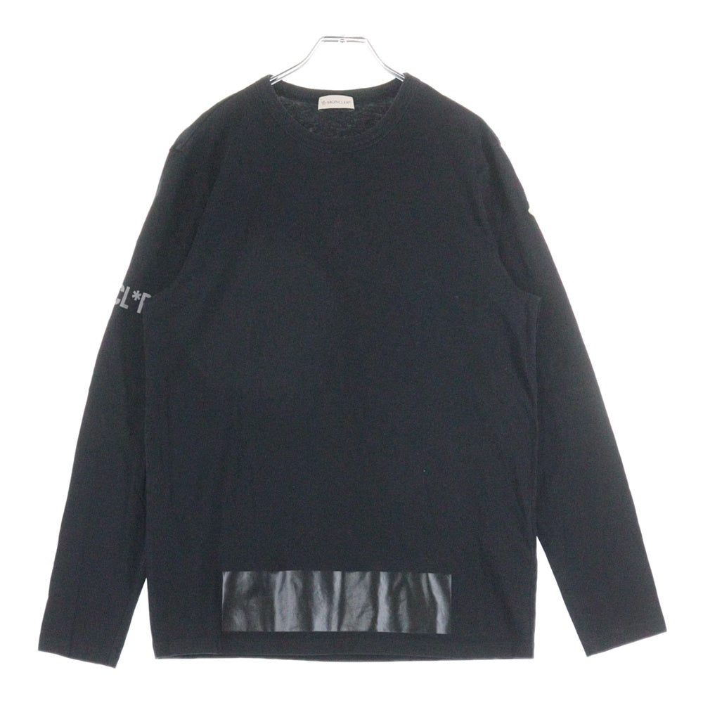 MONCLER(モンクレール) 19AW MAGRIA T-SHIRT ロゴリフレクティブ クルーネック長袖Tシャツ カットソー ブラック E20918002950