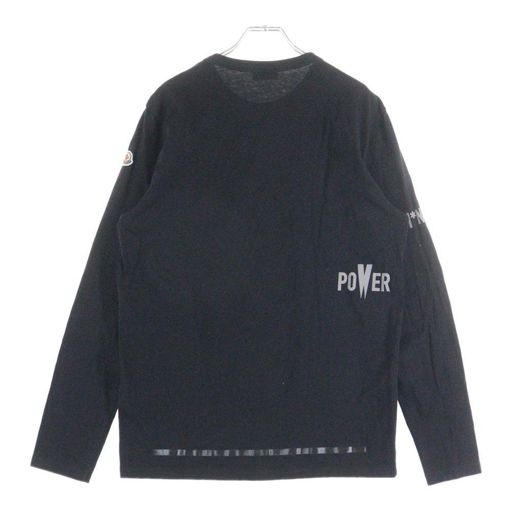 MONCLER(モンクレール) 19AW MAGRIA T-SHIRT ロゴリフレクティブ クルーネック長袖Tシャツ カットソー ブラック E20918002950