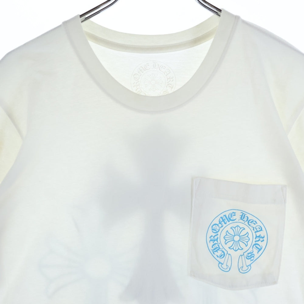 CHROME HEARTS(クロムハーツ) BACK CEMETERY CROSS TEE バックセメタリークロス 半袖Tシャツ カットソー ホワイト/ブルー
