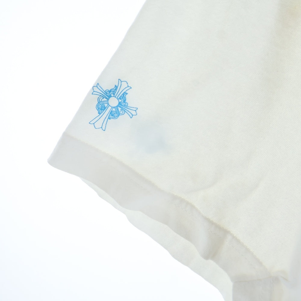 CHROME HEARTS(クロムハーツ) BACK CEMETERY CROSS TEE バックセメタリークロス 半袖Tシャツ カットソー ホワイト/ブルー