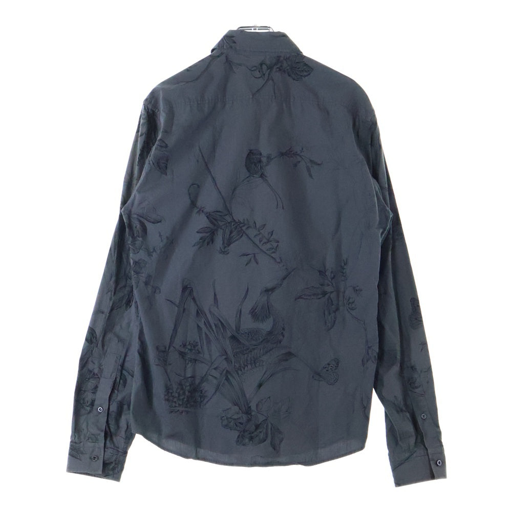 GUCCI(グッチ) フラワー総柄 スリム コットン 長袖シャツホ グレー 309114 Z4561