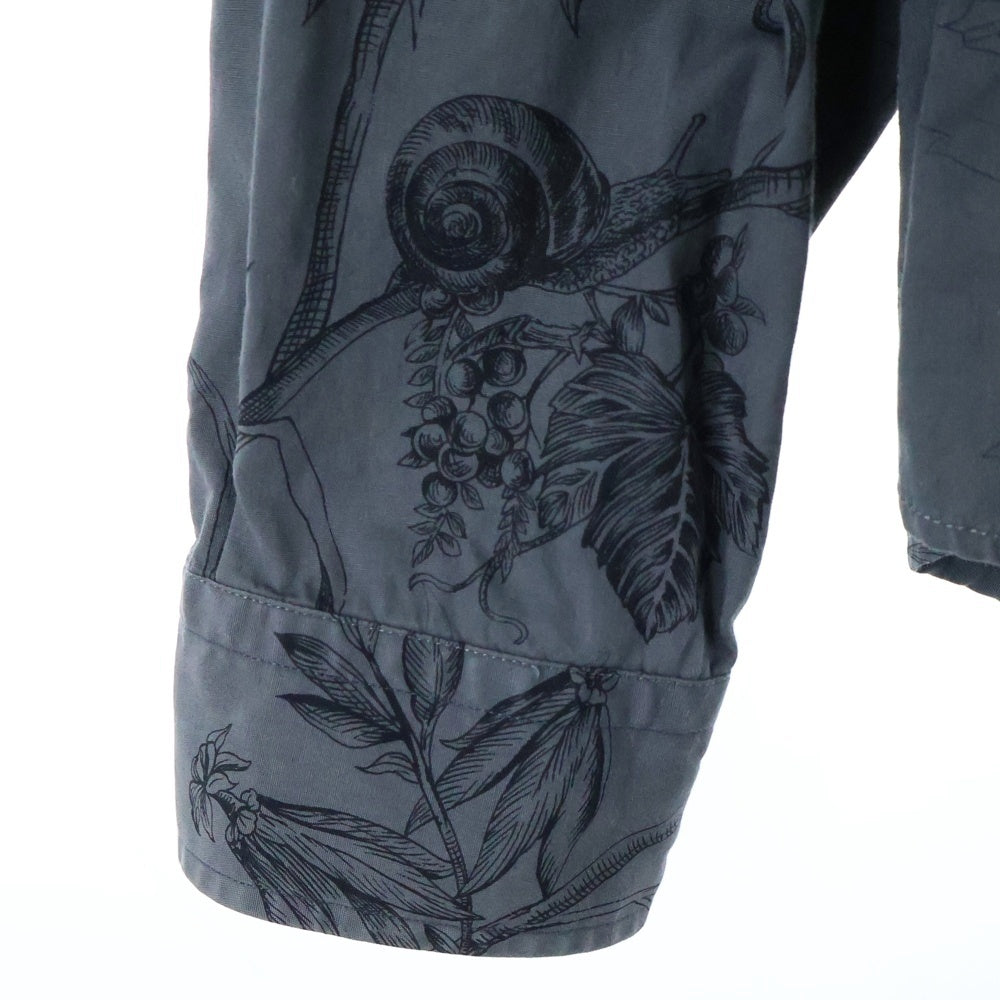 GUCCI(グッチ) フラワー総柄 スリム コットン 長袖シャツホ グレー 309114 Z4561