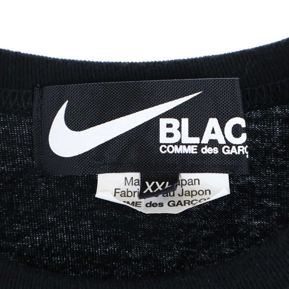 BLACK COMME des GARCONS(ブラックコムデギャルソン) 25SS ×NIKE ナイキ クルーネック 半袖Tシャツカットソー ブラック 1O-T102