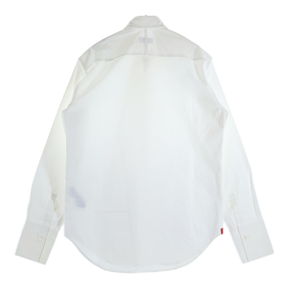 FERRAGAMO(フェラガモ) レギュラーカラー 比翼ボタン ロングスリーブ 長袖シャツ ホワイト