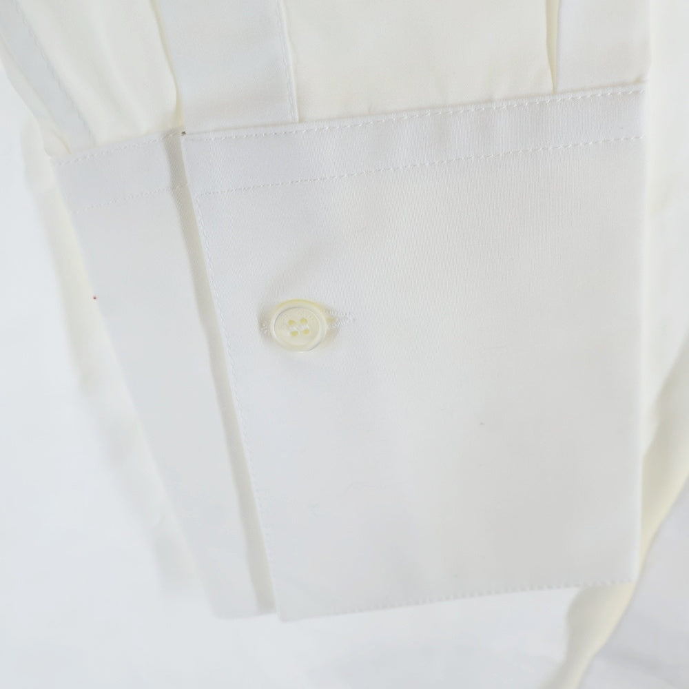 FERRAGAMO(フェラガモ) レギュラーカラー 比翼ボタン ロングスリーブ 長袖シャツ ホワイト