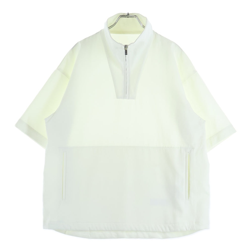 ZUCCa(ズッカ) ハーフジップ プルオーバー 半袖シャツ ホワイト CZ34FK961