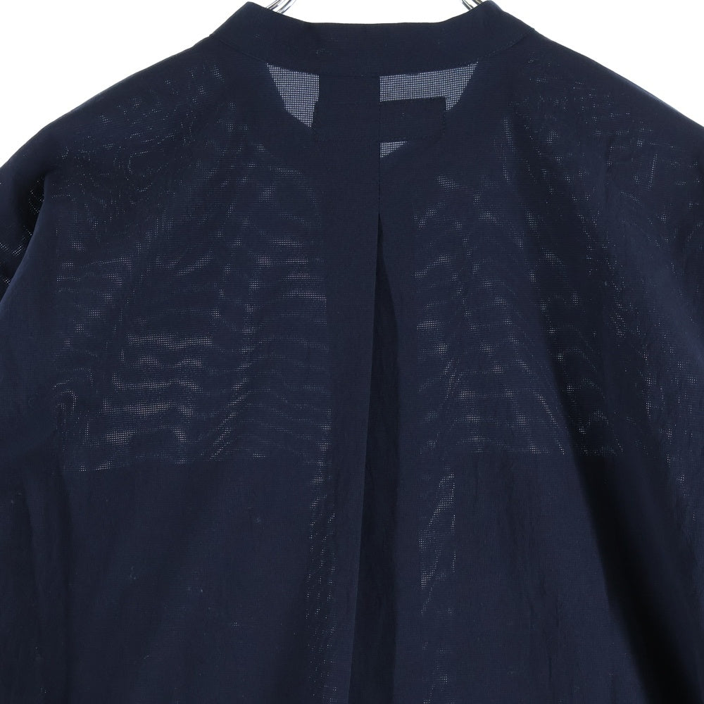 ZUCCa(ズッカ) ダブルポケット バンドカラー 半袖シャツ ネイビー CZ34FK952