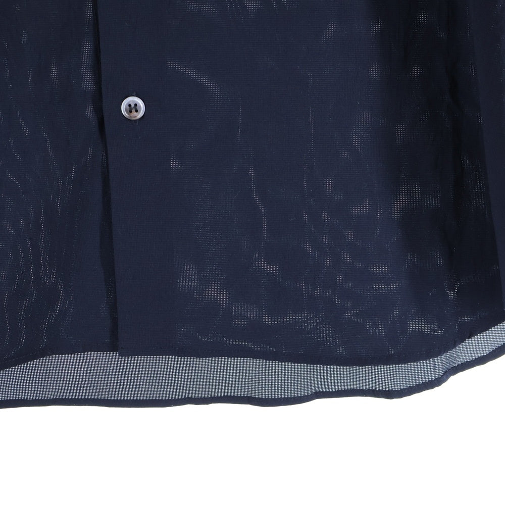 ZUCCa(ズッカ) ダブルポケット バンドカラー 半袖シャツ ネイビー CZ34FK952