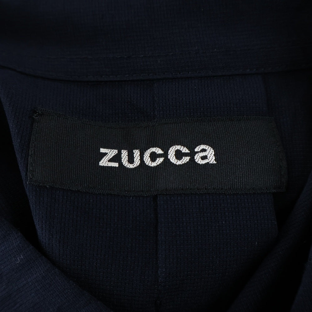 ZUCCa(ズッカ) ダブルポケット バンドカラー 半袖シャツ ネイビー CZ34FK952