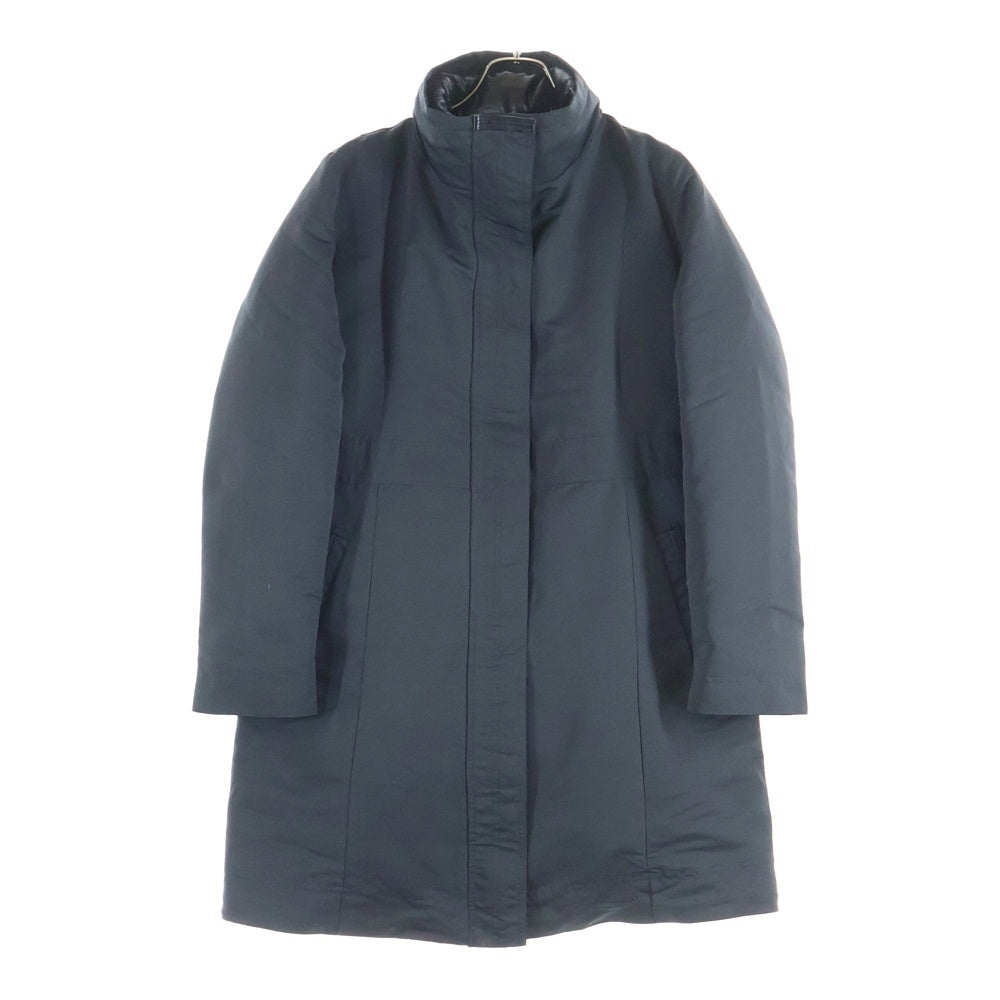 COURREGES(クレージュ) フロントジップボタン 中綿ロングダウンジャケット ブラック レディース AGF18713W