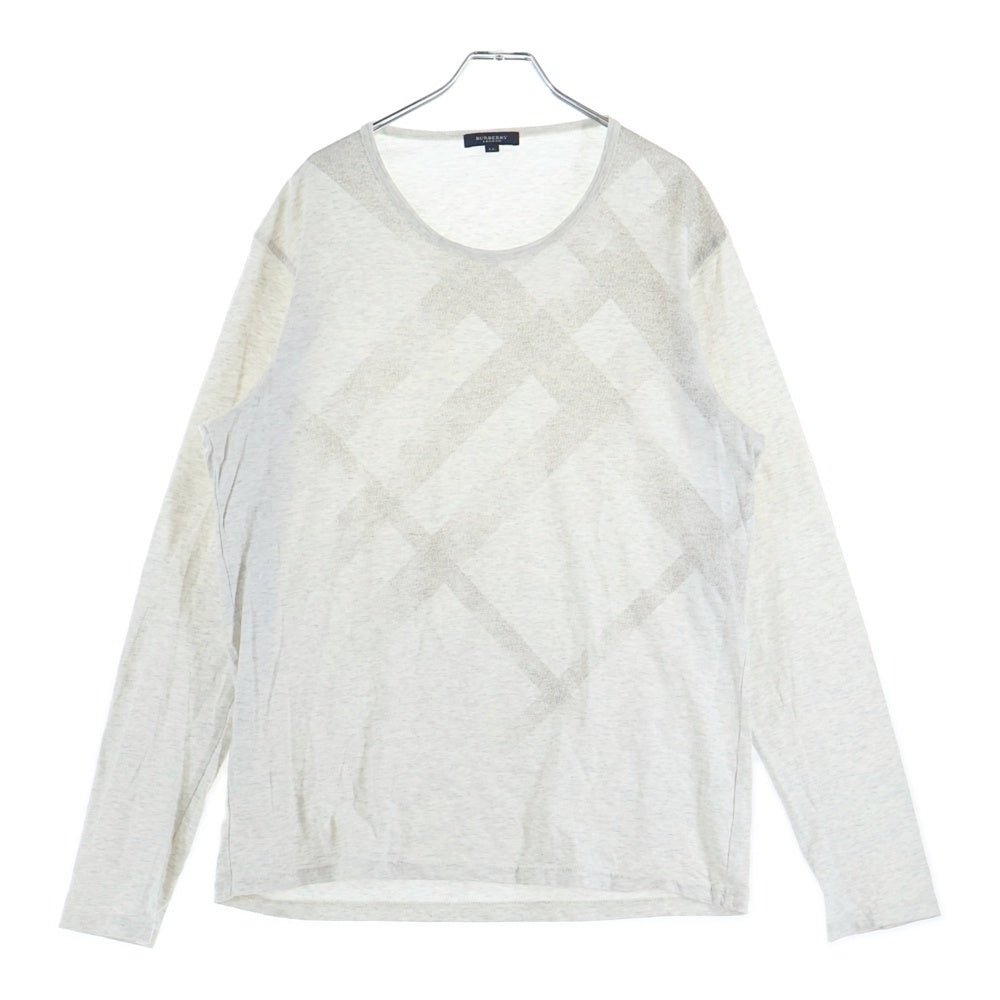 BURBERRY(バーバリー) フロントプリント クルーネック長袖Tシャツ カットソー グレー A1P10-404-01